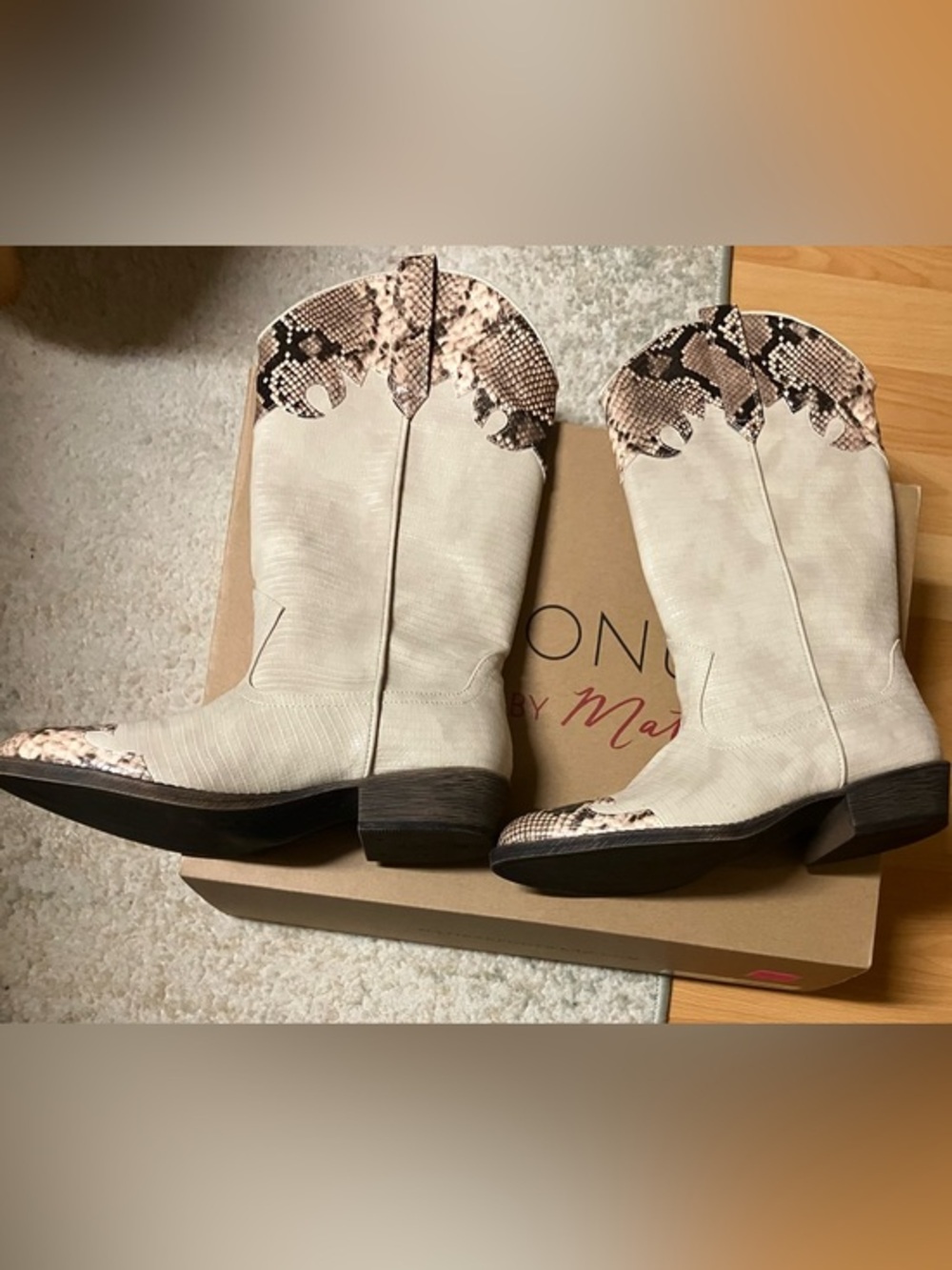 Matisse Coconut Dutton Vegan Ivory Leather/Brown Snakeskin Combo - 7½M